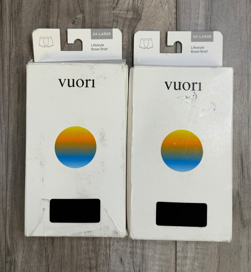 Vuori Lifestyle Boxer Brief Black 2-Pack Stretch Underwear Mens 2XL NEW